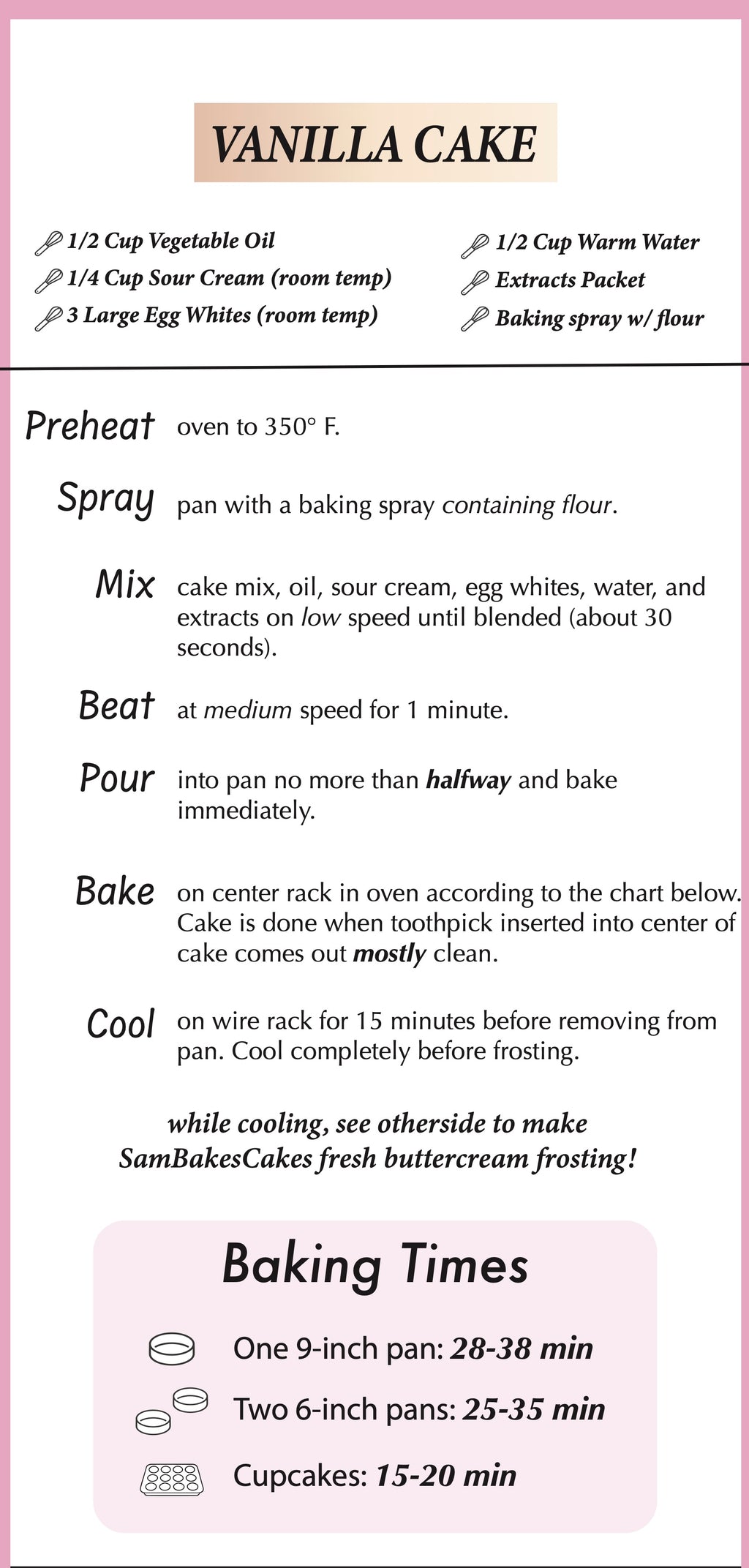 Premium Cake and Icing Mix - Vanilla